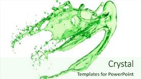  Presentation with white green - Slides having mountain dew drink - green juice splash on white background and a soft green colored foreground