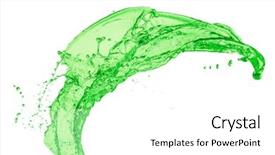  Presentation with white green - PPT theme featuring mountain dew drink - green juice splash on white background and a white colored foreground