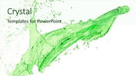  Presentation with white and green generic - Presentation theme enhanced with mountain dew drink - green juice splash on white background and a  colored foreground