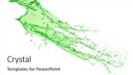  Presentation with white and green - Presentation design featuring mountain dew drink - green juice splash on white background and a white colored foreground