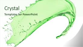  Presentation with white green - Presentation theme having mountain dew drink - green juice splash on white background and a  colored foreground