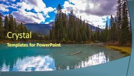  Presentation with eco park - Slides with mountain emerald lake sunny day in autumn the concept of eco-tourism and active recreation canada yoho national park background and a tawny brown colored foreground