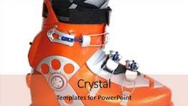  Presentation with boot camp boots - Colorful PPT layouts enhanced with mountain equipment - modern orange ski boots isolated backdrop and a  colored foreground