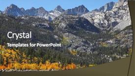  Presentation with solar water - Cool new presentation theme with mountain fishing lake with transparent azure water solar autumn midday backdrop and a dark gray colored foreground