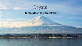  Presentation with mountain lake - Presentation theme with mountain-fuji-and-lake-kawaguchi background and a light blue colored foreground