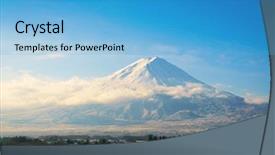  Presentation with mount fuji - Presentation design with mountain fuji and lake kawaguchi background and a light blue colored foreground