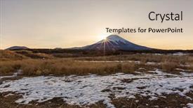  Presentation with diamond - Audience pleasing presentation theme consisting of mountain fuji diamond sunrise backdrop and a lemonade colored foreground