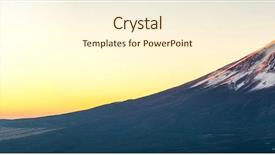  Presentation with sunrise - Presentation theme with mountain fuji in winter sunrise background and a cream colored foreground