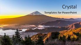 Presentation with sunrise on mountain - Colorful theme enhanced with mountain fuji in winter sunrise backdrop and a light blue colored foreground
