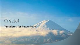  Presentation with blue mountain - Slide deck consisting of mountain-fuji-with-blue-sky background and a light blue colored foreground