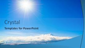  Presentation with blue mountain - PPT theme having mountain-fuji-with-blue-sky background and a light blue colored foreground