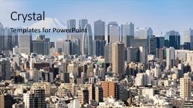  Presentation with tokyo - Slide deck featuring mountain fuji with tokyo skylines background and a light blue colored foreground