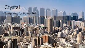  Presentation with tokyo - Colorful presentation theme enhanced with mountain fuji with tokyo skylines backdrop and a light blue colored foreground