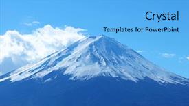  Presentation with mountain - Slide deck featuring mountain fuji background and a light blue colored foreground