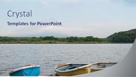  Presentation with mountain lake - Colorful slide deck enhanced with mountain-fujisan-and-shojiko-lake backdrop and a sky blue colored foreground