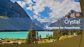  Presentation with banff national park - Slides consisting of mountain glacial lake louise background and a teal colored foreground