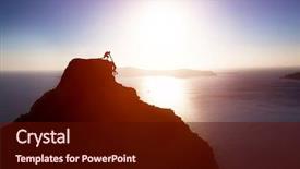  Presentation with helping hand - Theme enhanced with mountain help support assistance teamwork background and a wine colored foreground