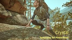  Presentation with hiking mountain - PPT layouts enhanced with mountain-hiking-active-lifestyle background and a tawny brown colored foreground