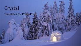  Presentation with hiking mountain - Audience pleasing PPT theme consisting of mountain hiking in the winter backdrop and a teal colored foreground