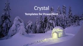  Presentation with mountain hiking - Cool new slide set with mountain hiking in winter night backdrop and a ocean colored foreground