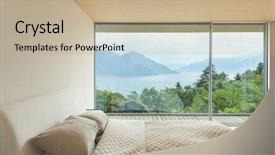  Presentation with bedroom modern - Theme enhanced with mountain house modern architecture interior background and a coral colored foreground