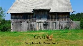  Presentation with hut - Cool new presentation design with mountain hut in kamena gora serbia backdrop and a gold colored foreground