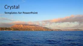  Presentation with jin ding monastry mountain - Presentation with deases - montgo mountain in blue mediterranean background and a light blue colored foreground