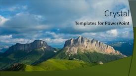  Presentation with blue sky at cook islands - PPT theme having mountain in caucasus under blue sky background and a light blue colored foreground