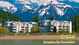  Presentation with british columbia canada - Presentation enhanced with mountain in harrison hot springs background and a coral colored foreground