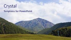  Presentation with mountain - Slides having wide open terrain - mountain in kyrgyzstan background and a sky blue colored foreground