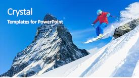  Presentation with snow day - PPT theme enhanced with mountain in swiss alps free background and a teal colored foreground