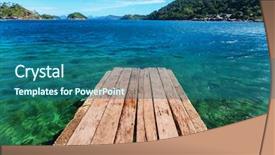  Presentation with mountain view - Beautiful presentation theme featuring mountain islands palawan philippine backdrop and a ocean colored foreground