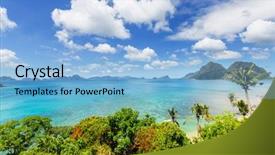  Presentation with mountain view - Beautiful slides featuring mountain islands palawan philippines backdrop and a light blue colored foreground