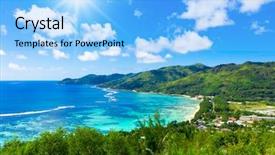  Presentation with mountain view - Colorful PPT layouts enhanced with aa batteries for the battery backdrop and a sky blue colored foreground.