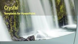 Presentation with waterfalls - PPT theme with  background and a  colored foreground