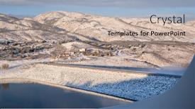  Presentation with mountain lake - Cool new slide deck with mountain-lake-and-dam backdrop and a mint green colored foreground