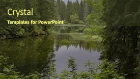  Presentation with pine forest - Presentation having mountain-lake-and-pine-forest background and a tawny brown colored foreground