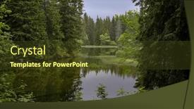  Presentation with mountain lake - Theme having mountain-lake-and-pine-forest background and a tawny brown colored foreground