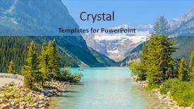  Presentation with canada ontario lake of two - Presentation theme featuring mountain lake in canada louise background and a  colored foreground