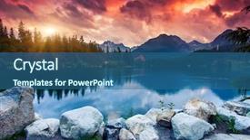  Presentation with mountain lake - Slide set consisting of mountain lake in national park background and a ocean colored foreground