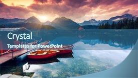  Presentation with mountain lake - Cool new theme with mountain lake in national park backdrop and a ocean colored foreground