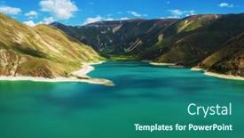  Presentation with mountain lake - Presentation design with mountain-lake-kezenoyam-border background and a ocean colored foreground