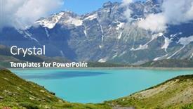  Presentation with lac - Presentation theme enhanced with mountain-lake-lac-de-goillet background and a ocean colored foreground