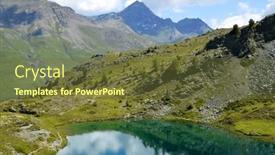  Presentation with alps - Presentation theme enhanced with mountain-lake-lago-di-loie background and a tawny brown colored foreground