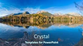  Presentation with mountain lake - Presentation theme featuring mountain-lake-strbske-pleso background and a ocean colored foreground