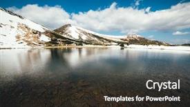  Presentation with ice mountain - Slide deck having mountain lake with blue ice background and a wine colored foreground