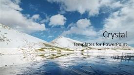  Presentation with ice mountain - Slides with mountain lake with blue ice background and a light blue colored foreground