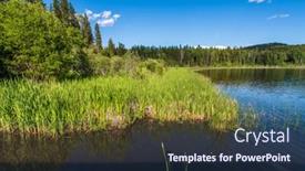  Presentation with british - PPT theme consisting of mountain-lake-with-blue-sky background and a tawny brown colored foreground
