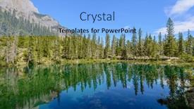  Presentation with blue mountain - Presentation theme with mountain-lake-with-blue-sky background and a light blue colored foreground