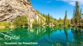  Presentation with vancouver - PPT theme featuring mountain-lake-with-blue-sky background and a ocean colored foreground